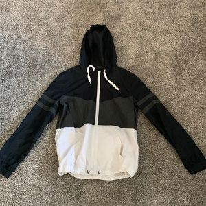 Black and white windbreaker